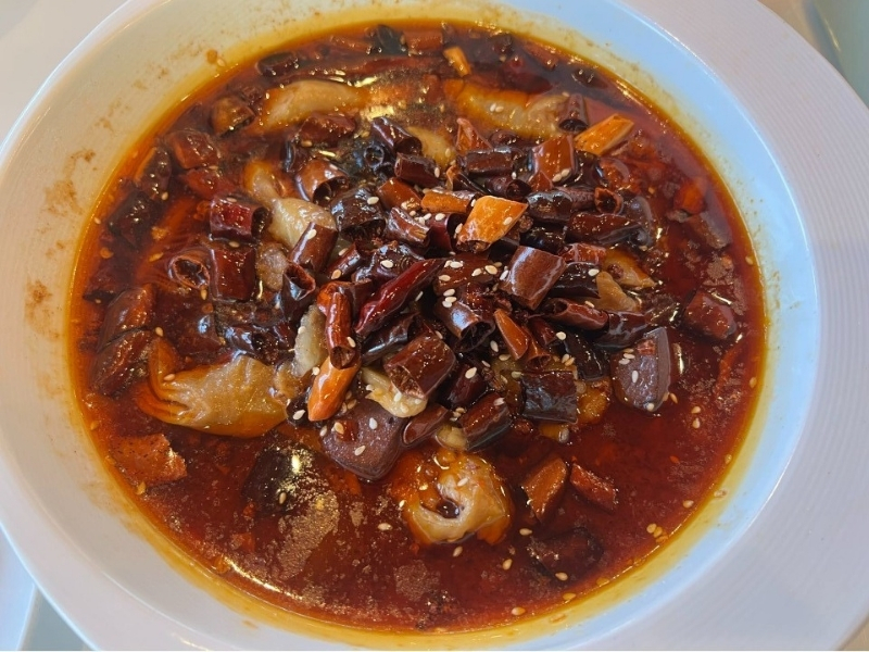 Pork Blood,Beef & Tripe In chili Soup at Tasty Szechuan Concord, a Chinese restaurant in Concord