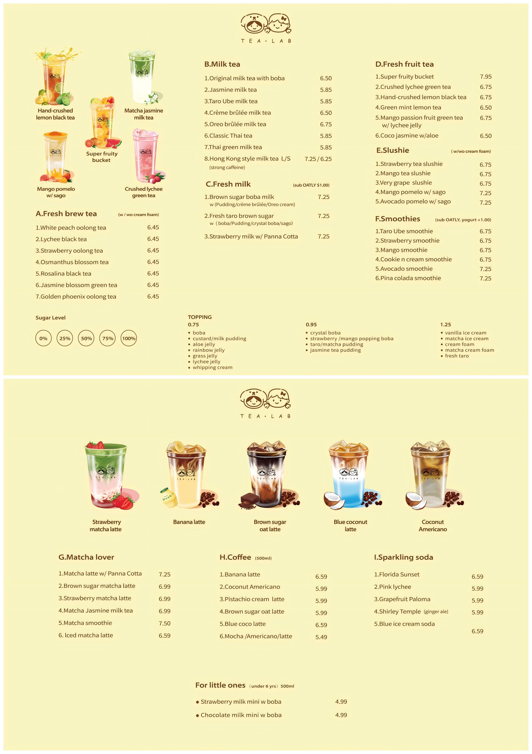 Restaurant menu 1, detailed description provided below