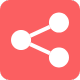Red share symbol icon for social media sharing at Tea.Lab, a Bubble Tea Store in FL