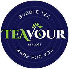 Round Teavour logo badge for bubble tea brand