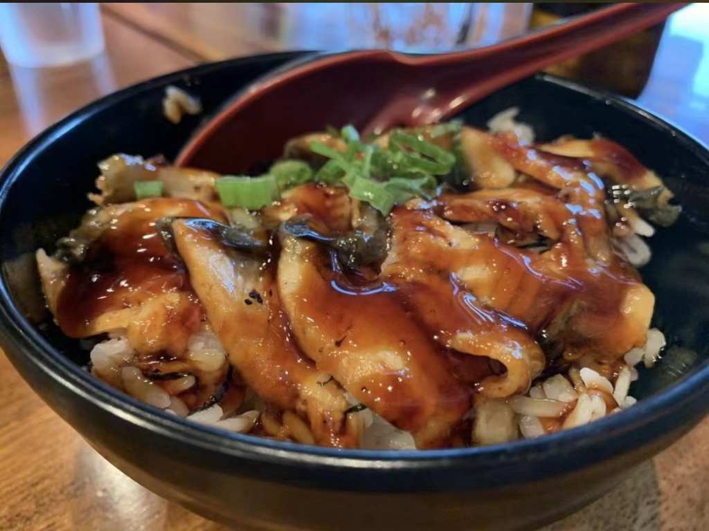 Eel Rice Bowl at Tengu Ramen Visalia, a JRamen restaurant in Visalia