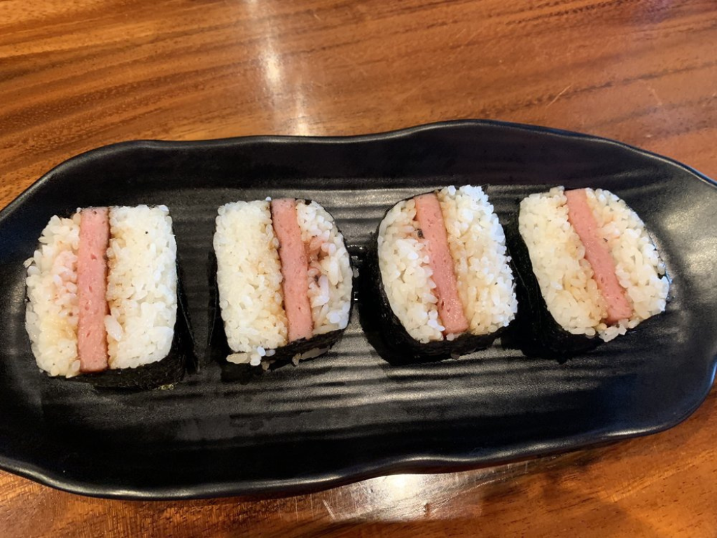 Spam Musubi at Tengu Ramen Visalia, a JRamen restaurant in Visalia
