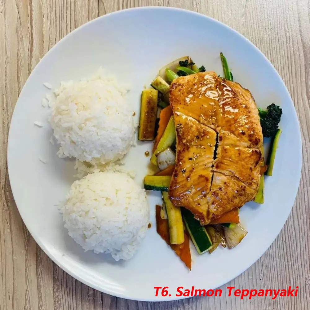 Salmon Teppanyaki at Teppanyaki, a Japanese Teppanyaki & Hawaiian Fusion Restaurant in Elko
