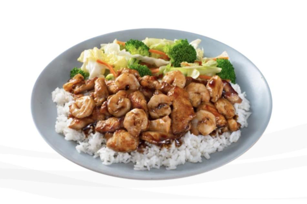 Mixed chicken and shrimp teriyaki with rice at Teriyaki Express, a Japanese Restaurant in Pittsburgh