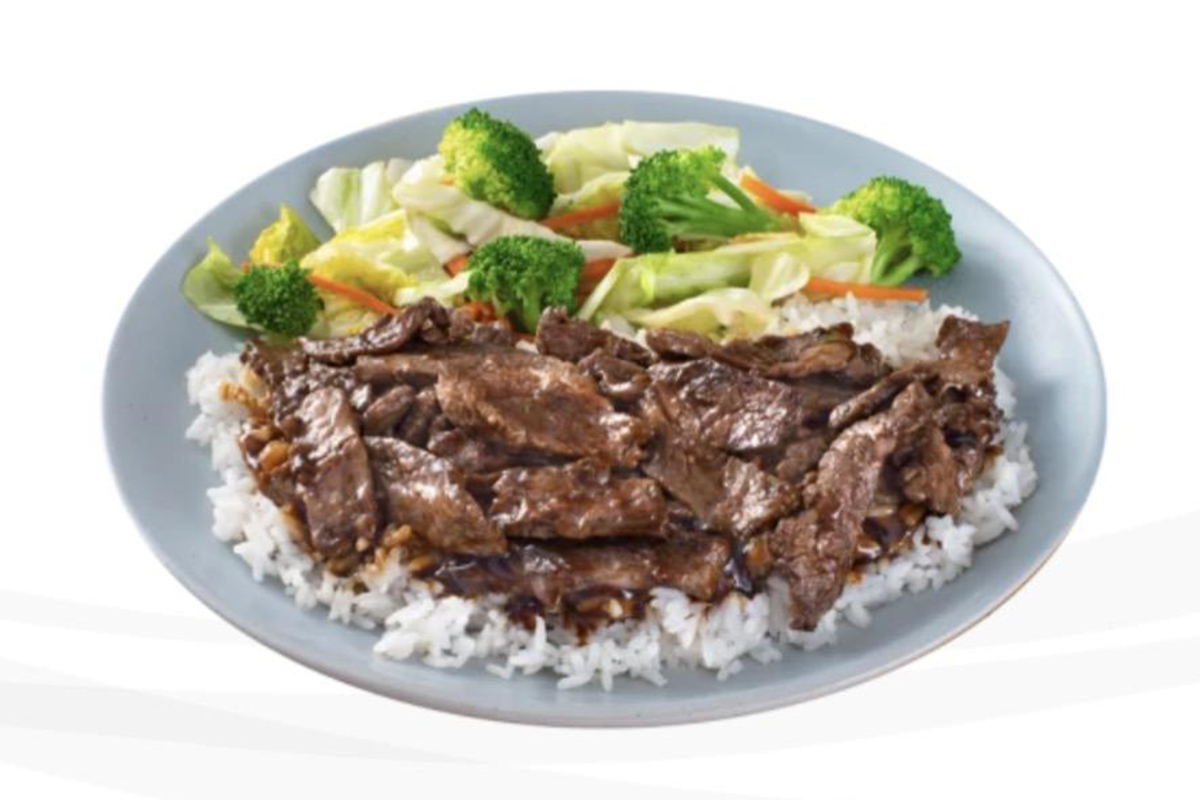 Tender beef teriyaki with rice and vegetables at Teriyaki Express, a Japanese Restaurant in Pittsburgh