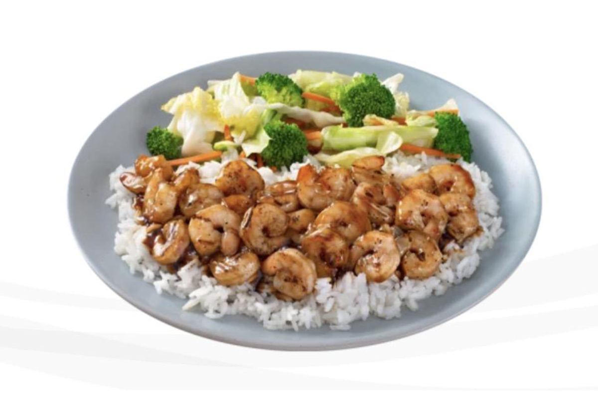 Succulent shrimp teriyaki with rice and vegetables at Teriyaki Express, a Japanese Restaurant in Pittsburgh