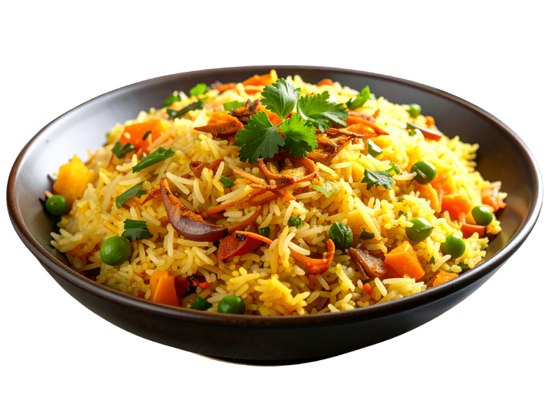 Vegetable fried rice with herbs at Thai Golden Bowl, a Thai Restaurant in Columbus