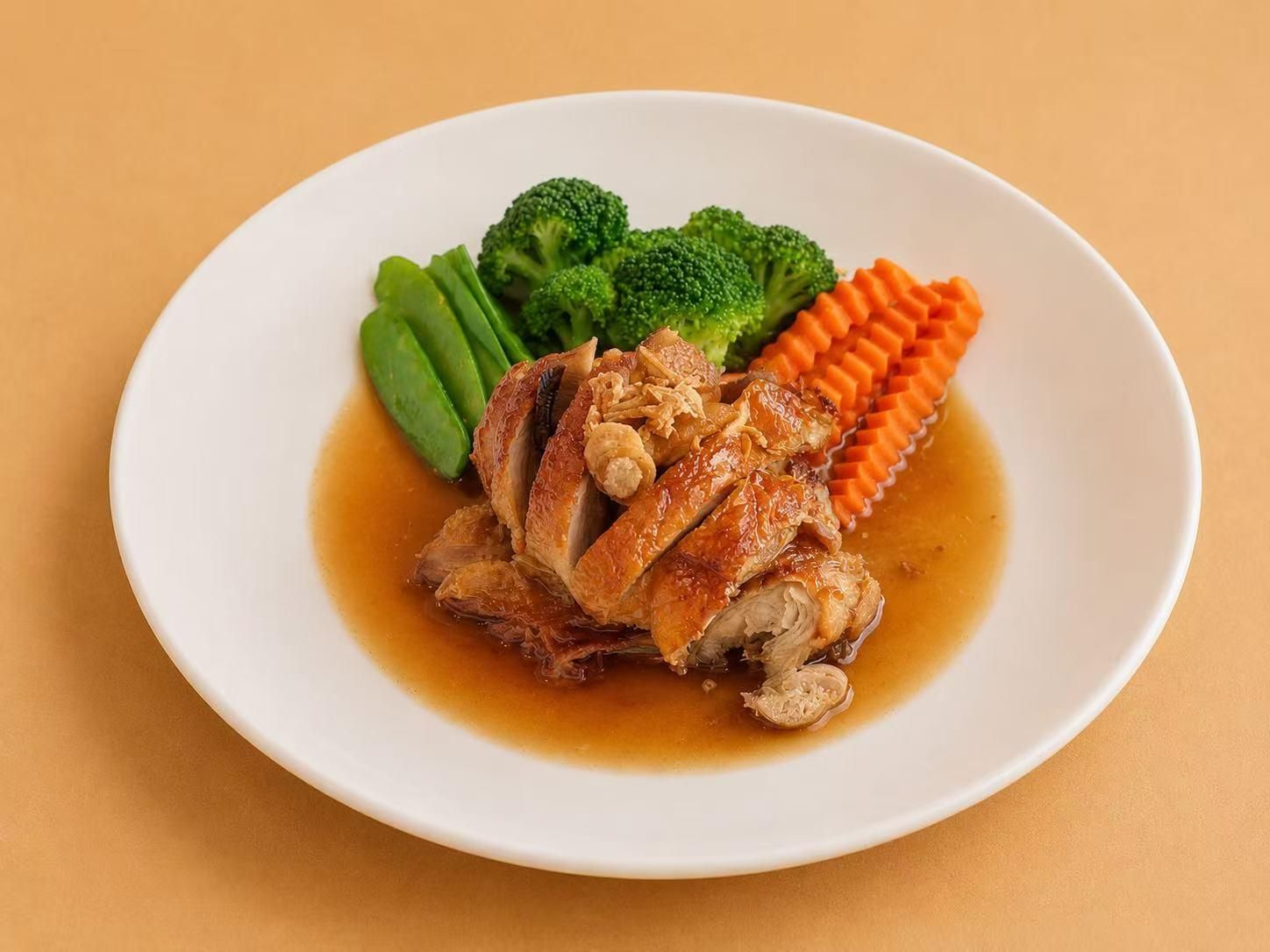 Bangkok-style roasted duck with vegetables at Thai Society, a Thai Restaurant in Westfield