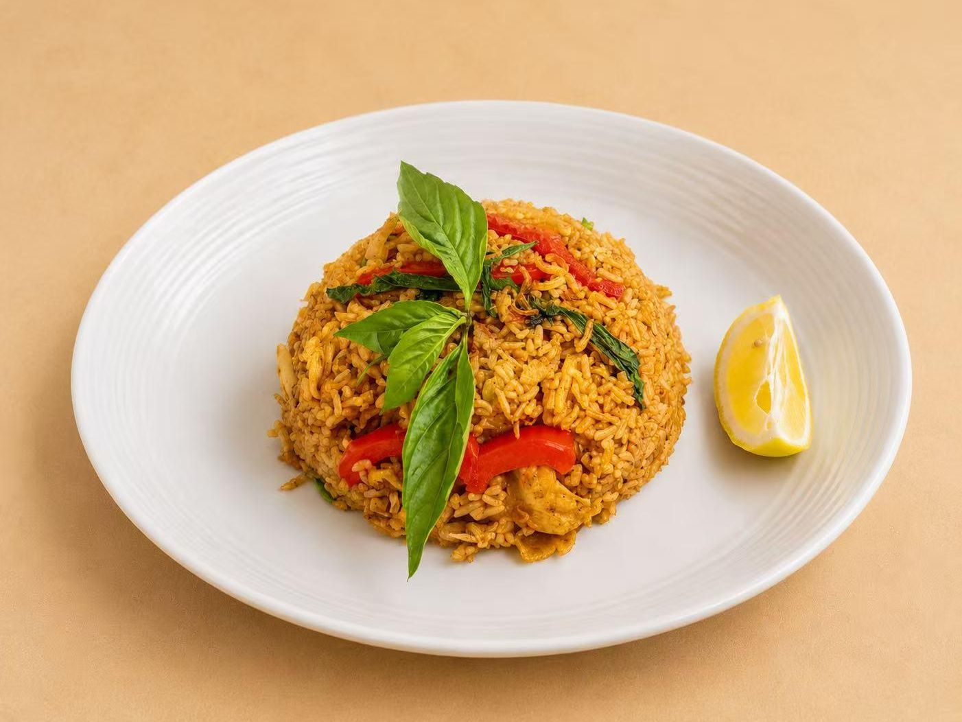 Basil fried rice with chili and herbs at Thai Society, a Thai Restaurant in Westfield