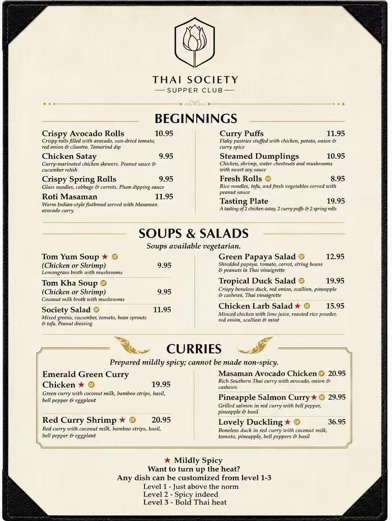 Restaurant menu 1, detailed description provided below