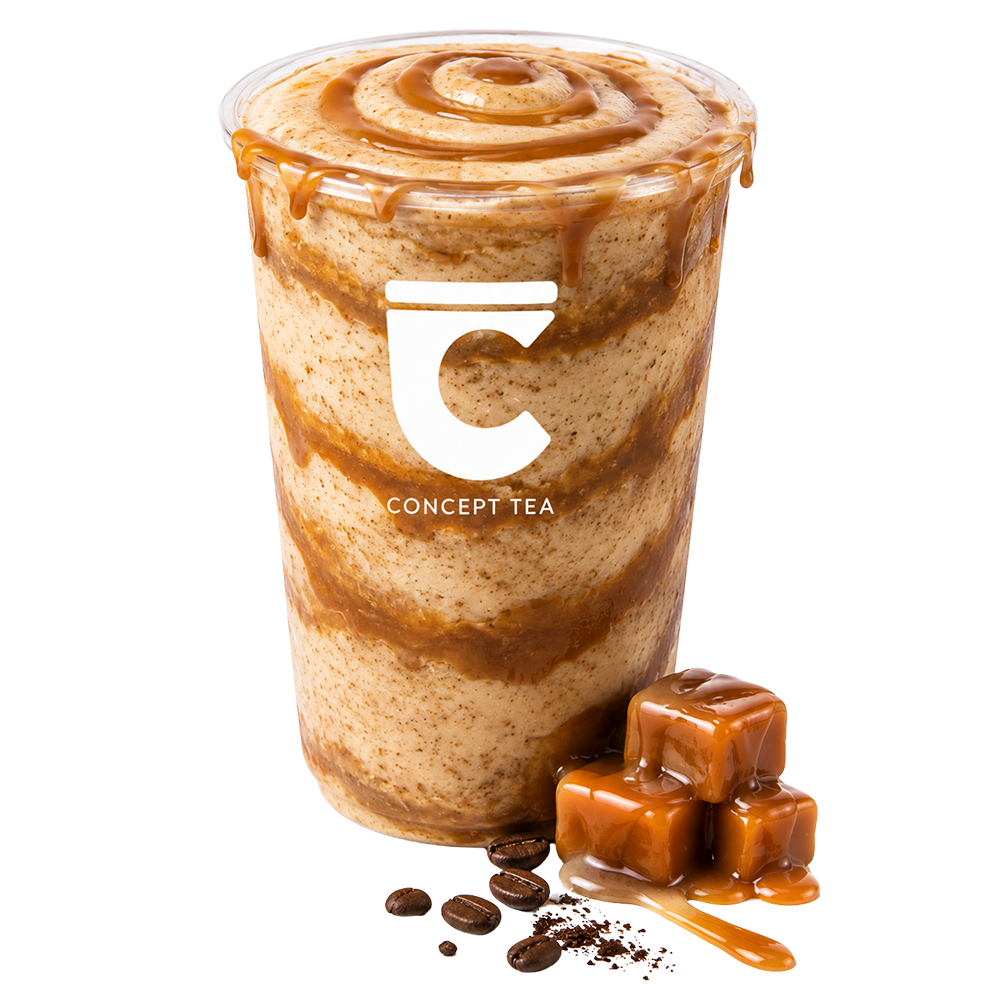 caramel coffee blend at The Concept Tea, a Bubble Tea Shop in Denison