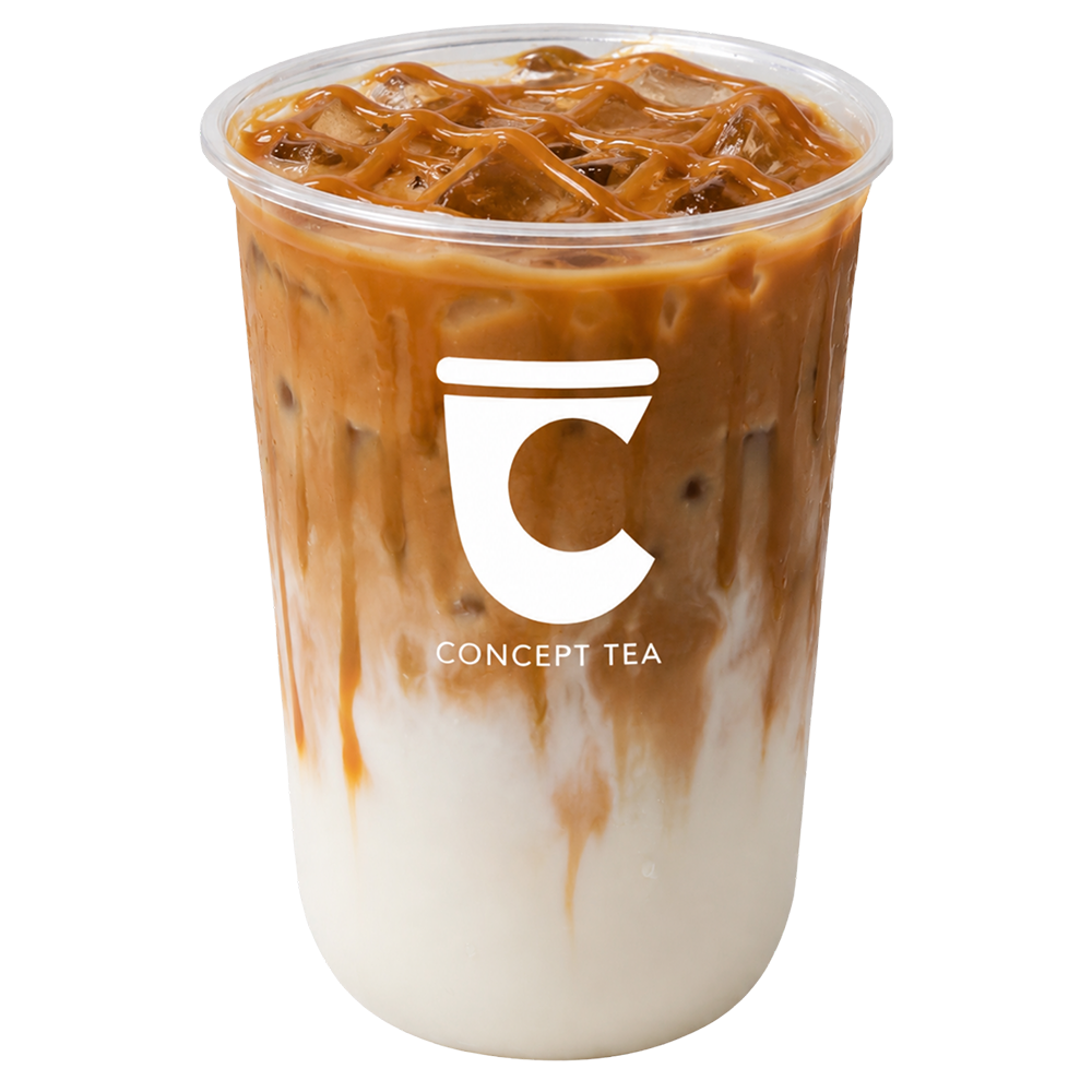 caramel latte at The Concept Tea, a Bubble Tea Shop in Denison