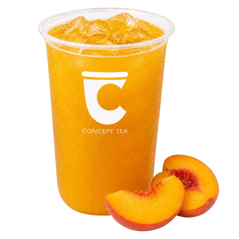 peach green tea at The Concept Tea, a Bubble Tea Shop in Denison