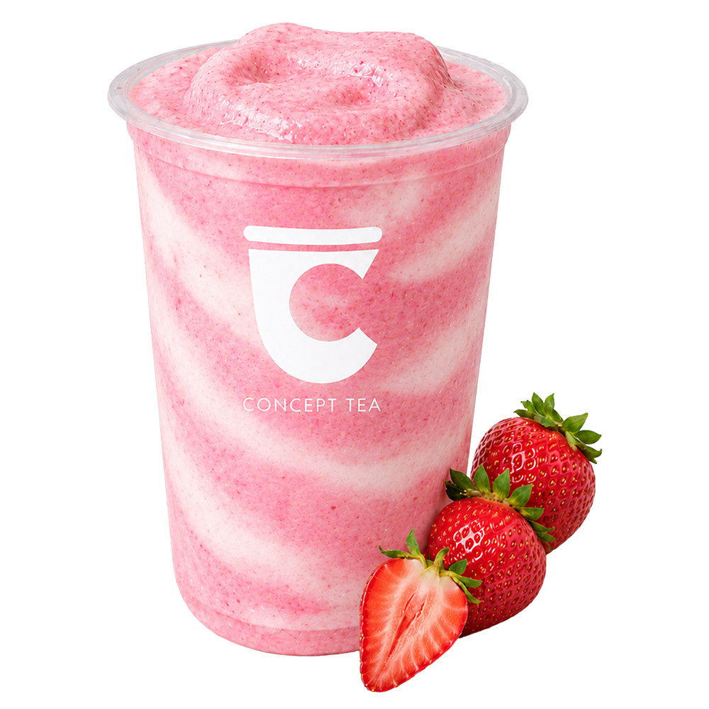 strawberry blend at The Concept Tea, a Bubble Tea Shop in Denison