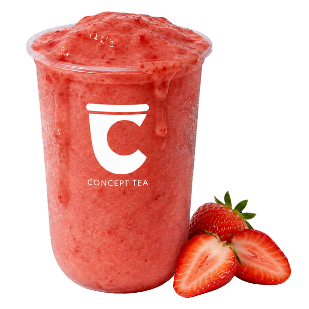 strawberry slush at The Concept Tea, a Bubble Tea Shop in Denison