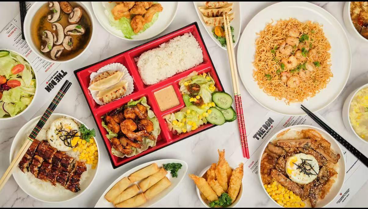 The-Don-Asian-Fusion-Restaurant-Asian-Fusion-Combination-Platter-Houston Asian Fusion Combination Platter - Mixed dishes like rolls, skewers, and tempura at The Don, a Asian Fusion Restaurant in Houston