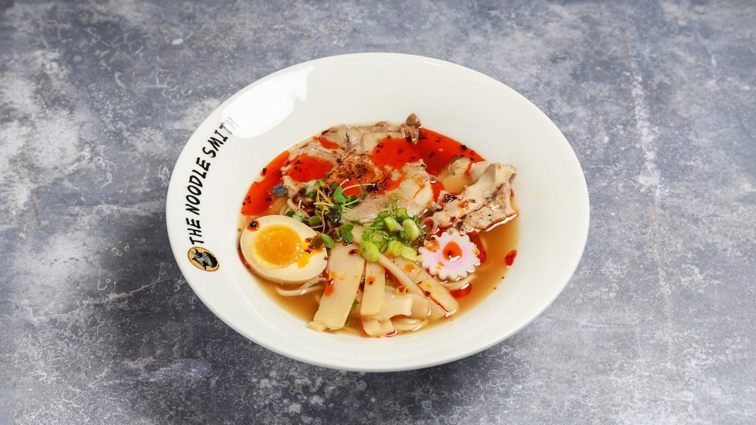 Spicy Chili Oil Chicken Noodle Soup at The Noodle Smith, a Asian Restaurant in Cary