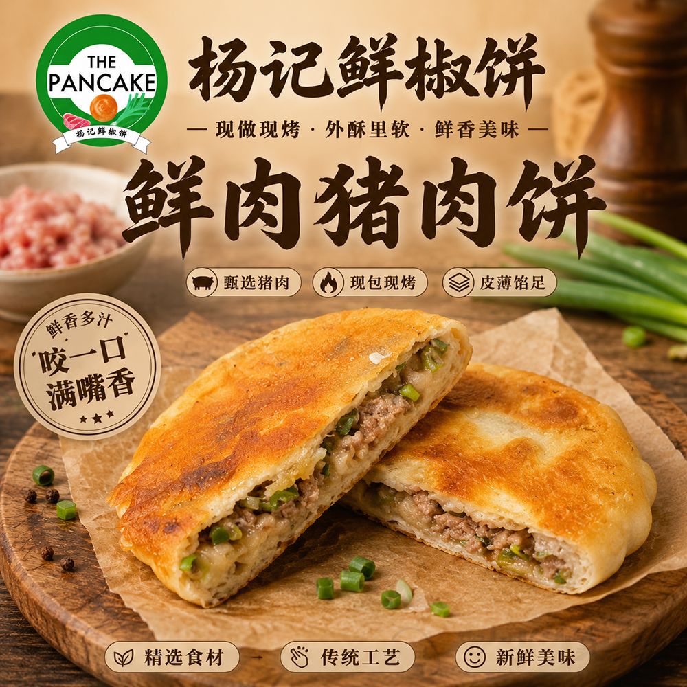 Juicy pork stuffed baked pancake at The Pancake, a Chinese Restaurant in Flushing