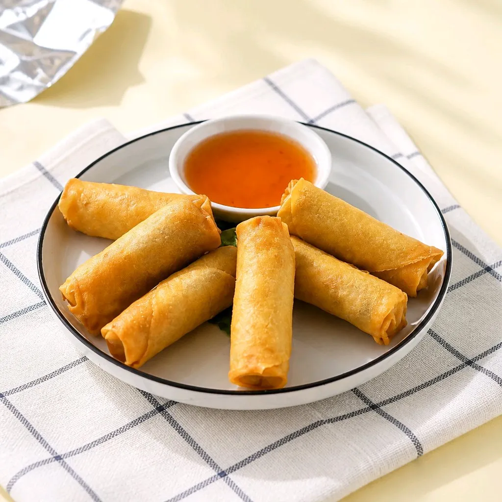 Crispy spring rolls with sweet chili dipping sauce at The Second Wind, a Breakfast Restaurant in El Segundo