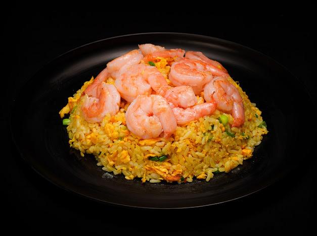 Thumbling-Chinese-Dumpling-restaurant-Shrimp-Fried-Rice-West-Covina Shrimp Fried Rice - Fragrant fried rice topped with plump shrimp at Thumbling, a Chinese Dumpling restaurant in West Covina