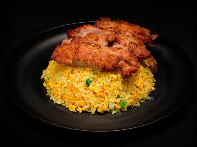 Thumbling-Chinese-Dumpling-restaurant-Fried-Pork-Chop-with-Rice-West-Covina Fried Pork Chop with Rice - Crispy fried pork chop served over flavorful fried rice at Thumbling, a Chinese Dumpling restaurant in West Covina