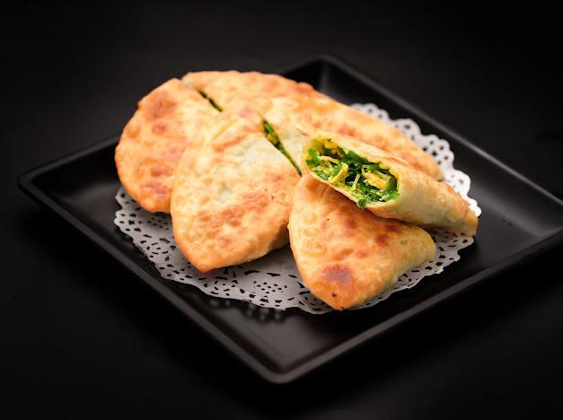 Thumbling-Chinese-Dumpling-restaurant-Veggie-Stuffed-Pancakes-West-Covina Veggie Stuffed Pancakes - Crispy pancakes filled with green veggies at Thumbling, a Chinese Dumpling restaurant in West Covina