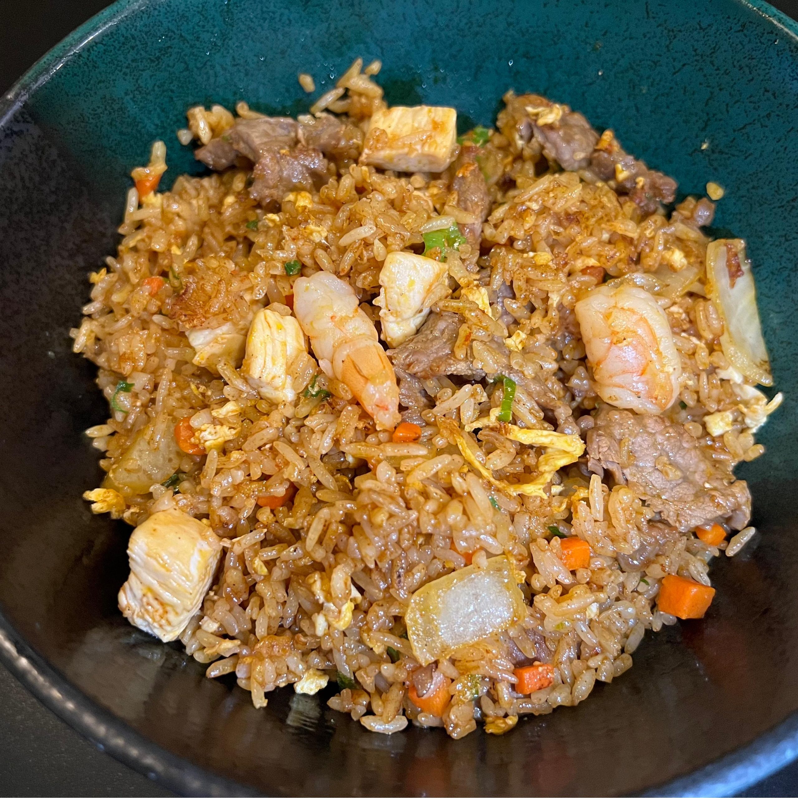 Special Seafood Fried Rice - Fried rice with shrimp, beef, and assorted veggies at Tiger's Chinese Cuisine, a Chinese Restaurant in Houston