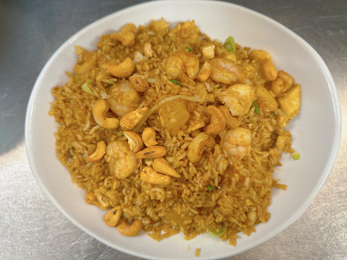 Hawaii fried rice at Tong's Tiki Hut，a Asian Fusion Restaurant in Villa Park