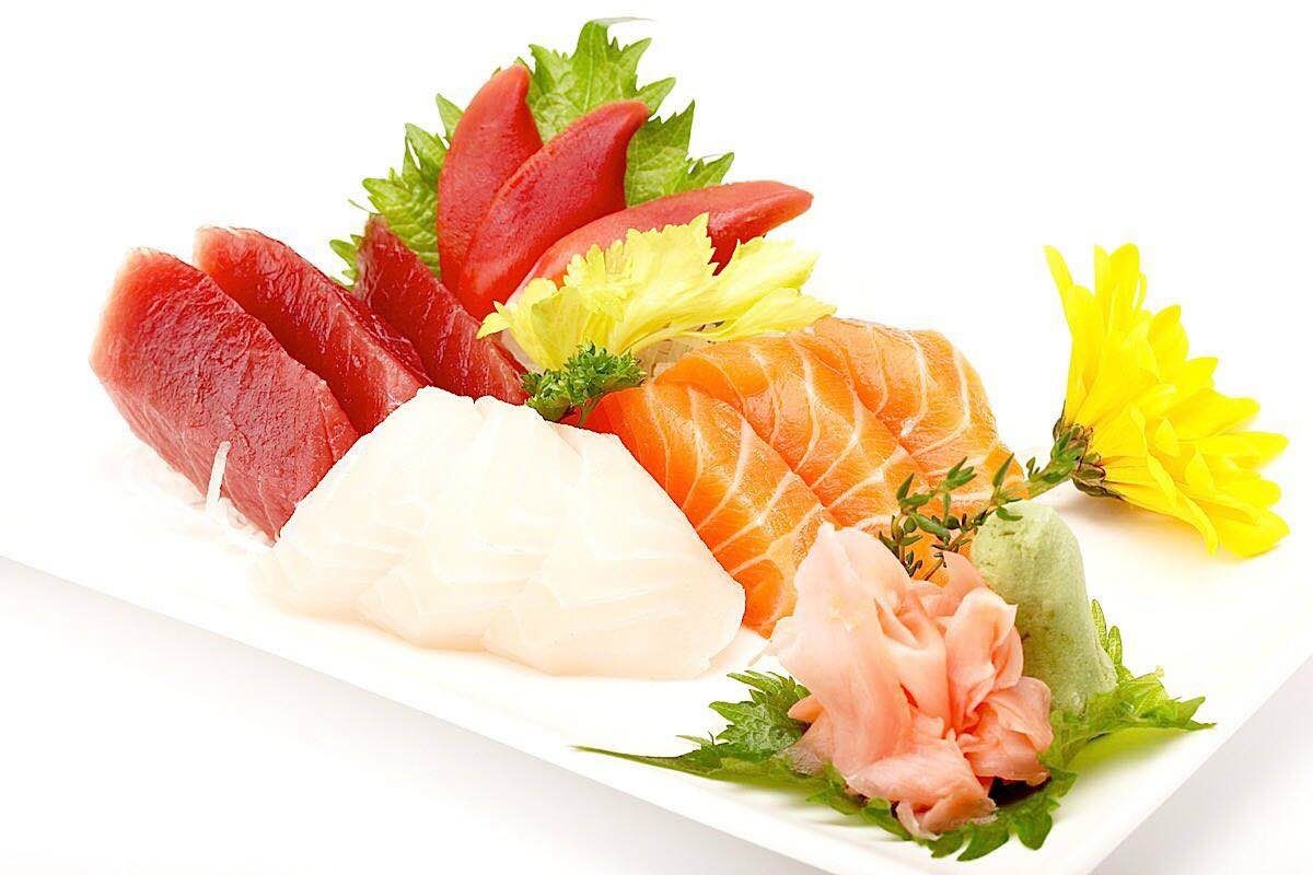 Artfully arranged fresh assorted raw fish sashimi at Tony's Sushi & Steakhouse, a Japanese Restaurant in East Moriches