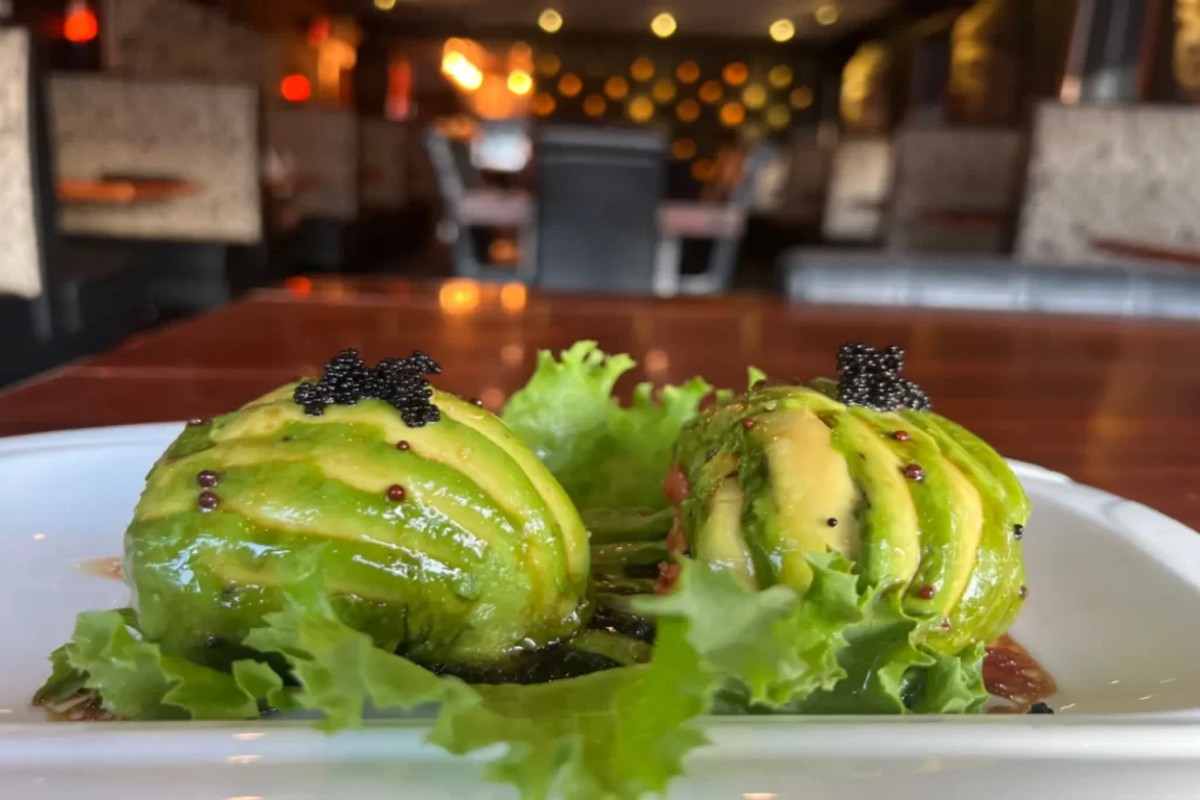 Avocado appetizer topped with black caviar on fresh lettuce at Tony's Sushi & Steakhouse, a Japanese Restaurant in East Moriches