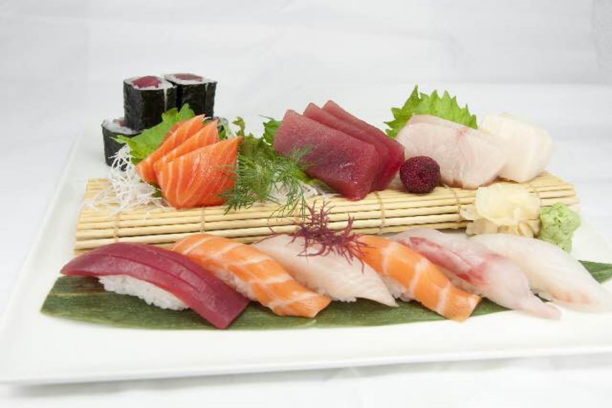 Mixed sashimi and nigiri sushi combo platter at Tony's Sushi & Steakhouse, a Japanese Restaurant in East Moriches