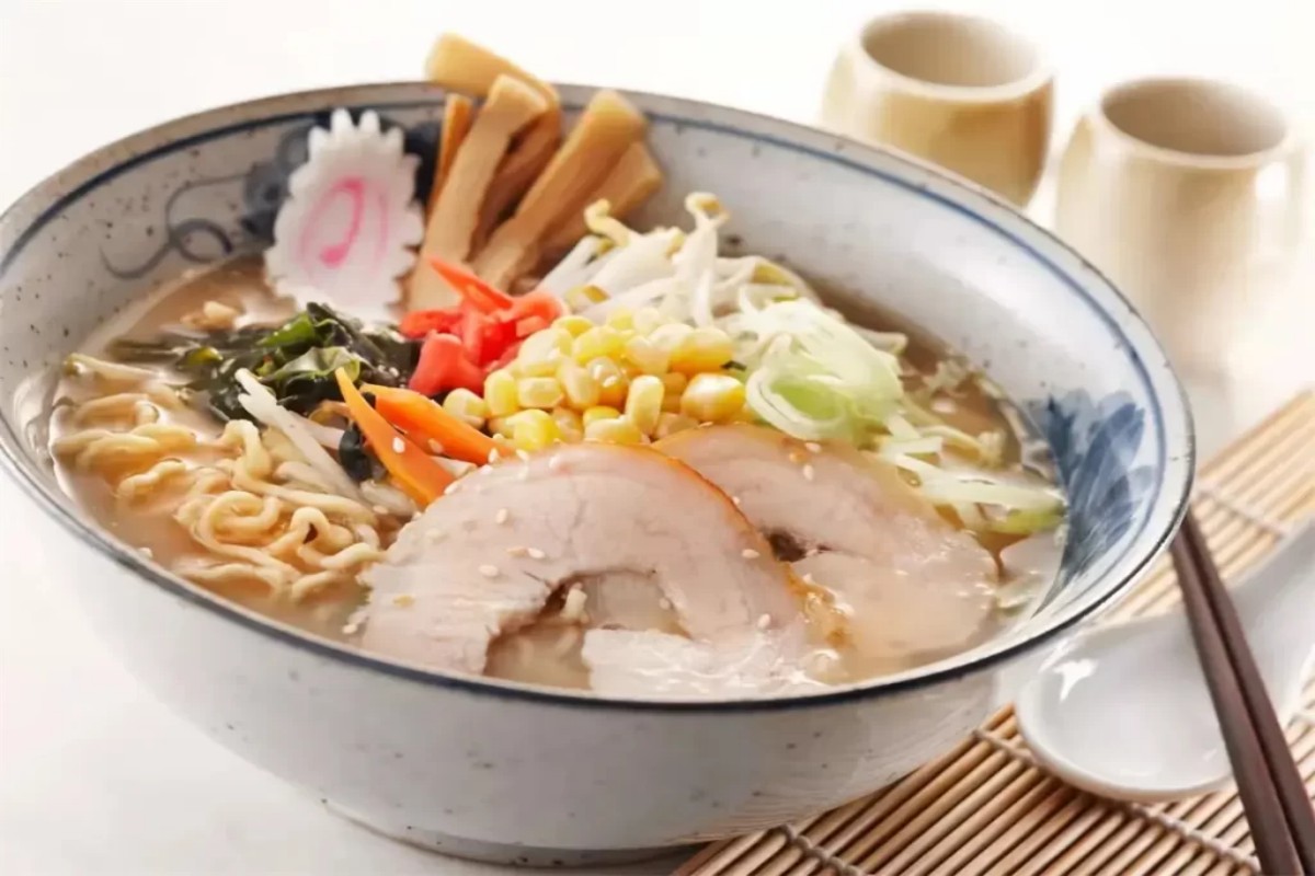 Rich tonkotsu ramen with pork and fresh veggies at Tony's Sushi & Steakhouse, a Japanese Restaurant in East Moriches