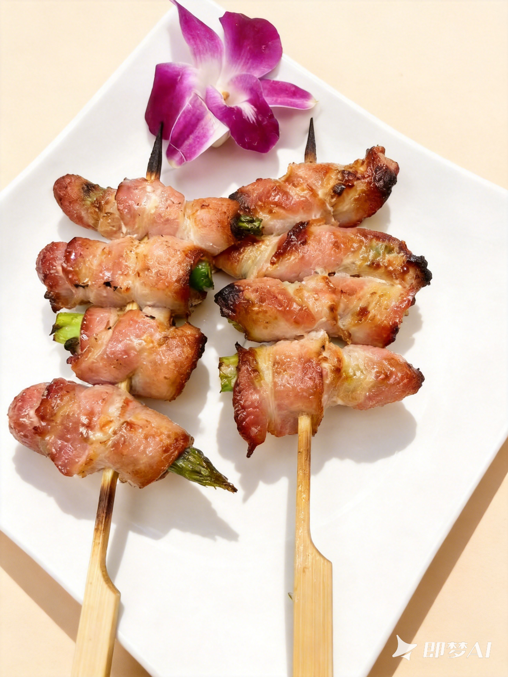 Bacon-wrapped Asparagus Skewers at Tori Izakaya, Japanese Restaurant in Pleasanton