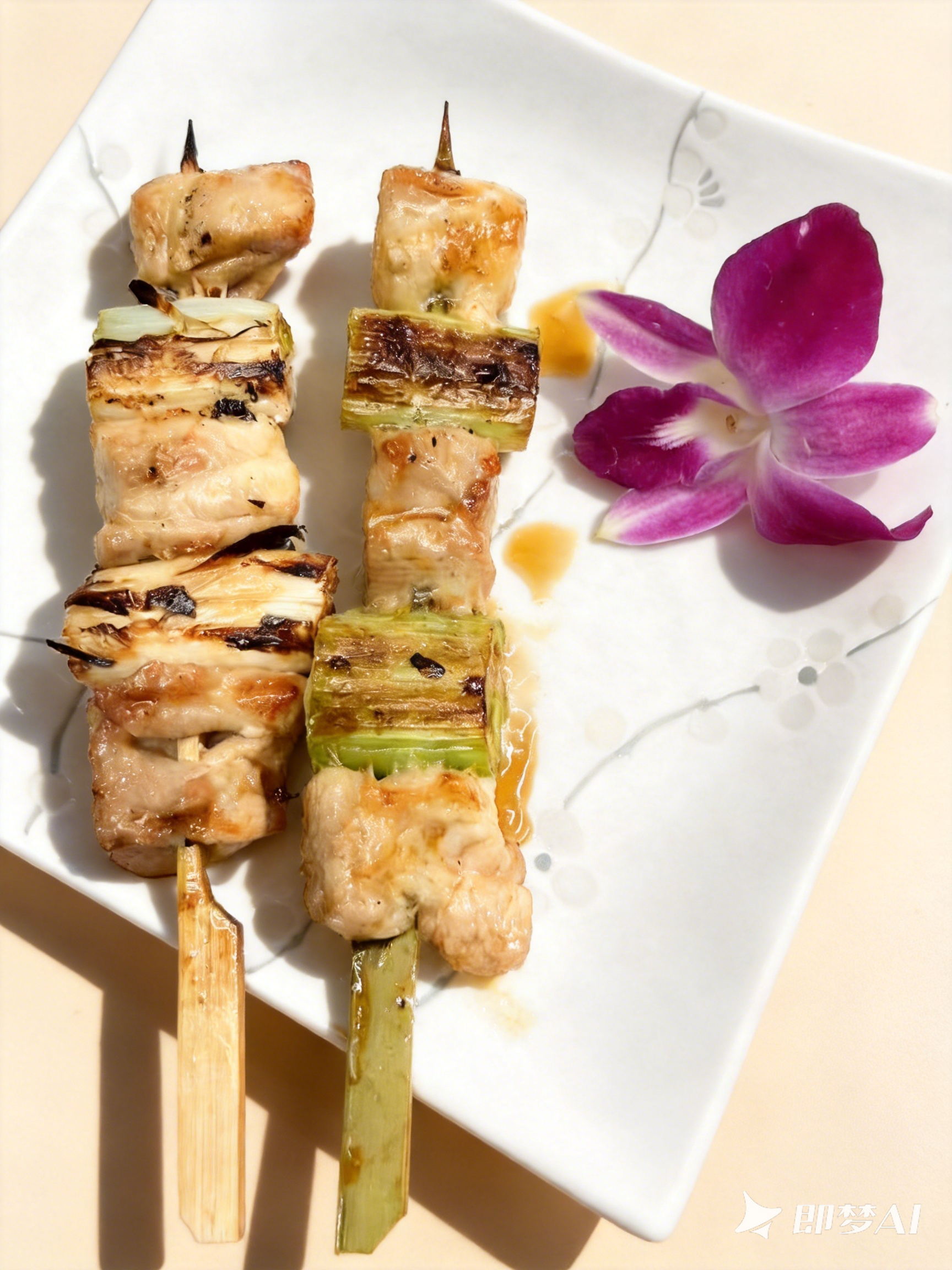 Chicken and Scallion Skewers at Tori Izakaya, Japanese Restaurant in Pleasanton