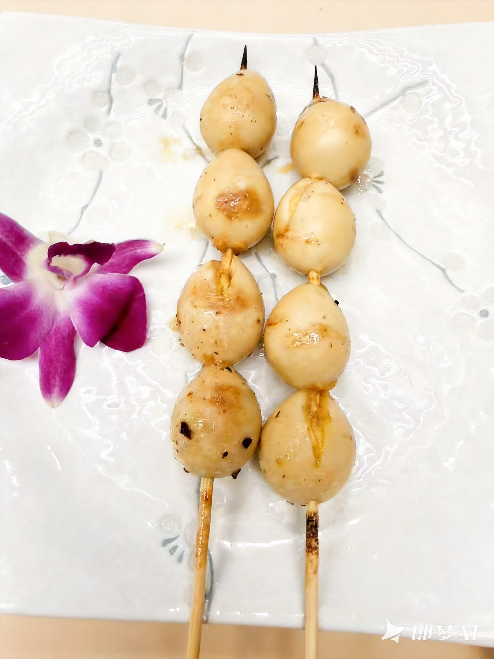 Grilled Quail Egg Skewers at Tori Izakaya, Japanese Restaurant in Pleasanton