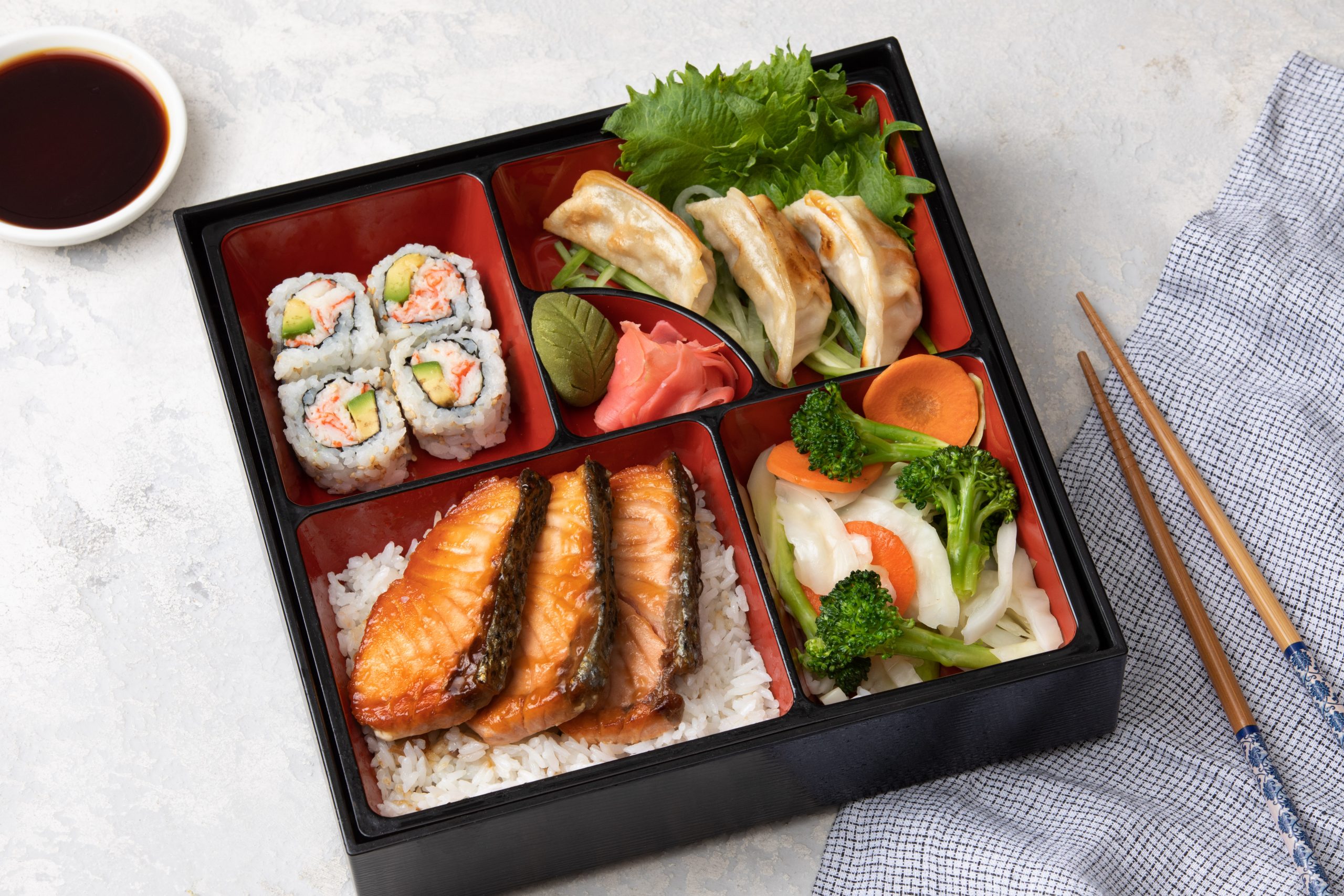 Tori-Japan-Japanese-Restaurant-salmon-bento-MA salmon bento at Tori Japan, a Japanese Restaurant in MA