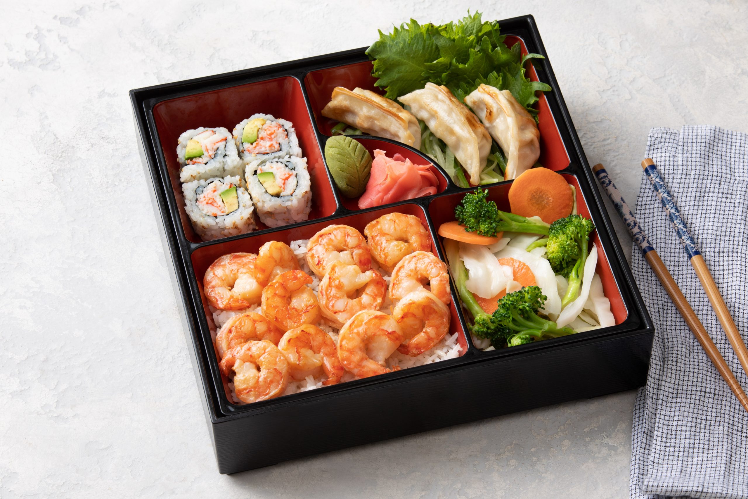 shrimp bento at Tori Japan, a Japanese Restaurant in MA