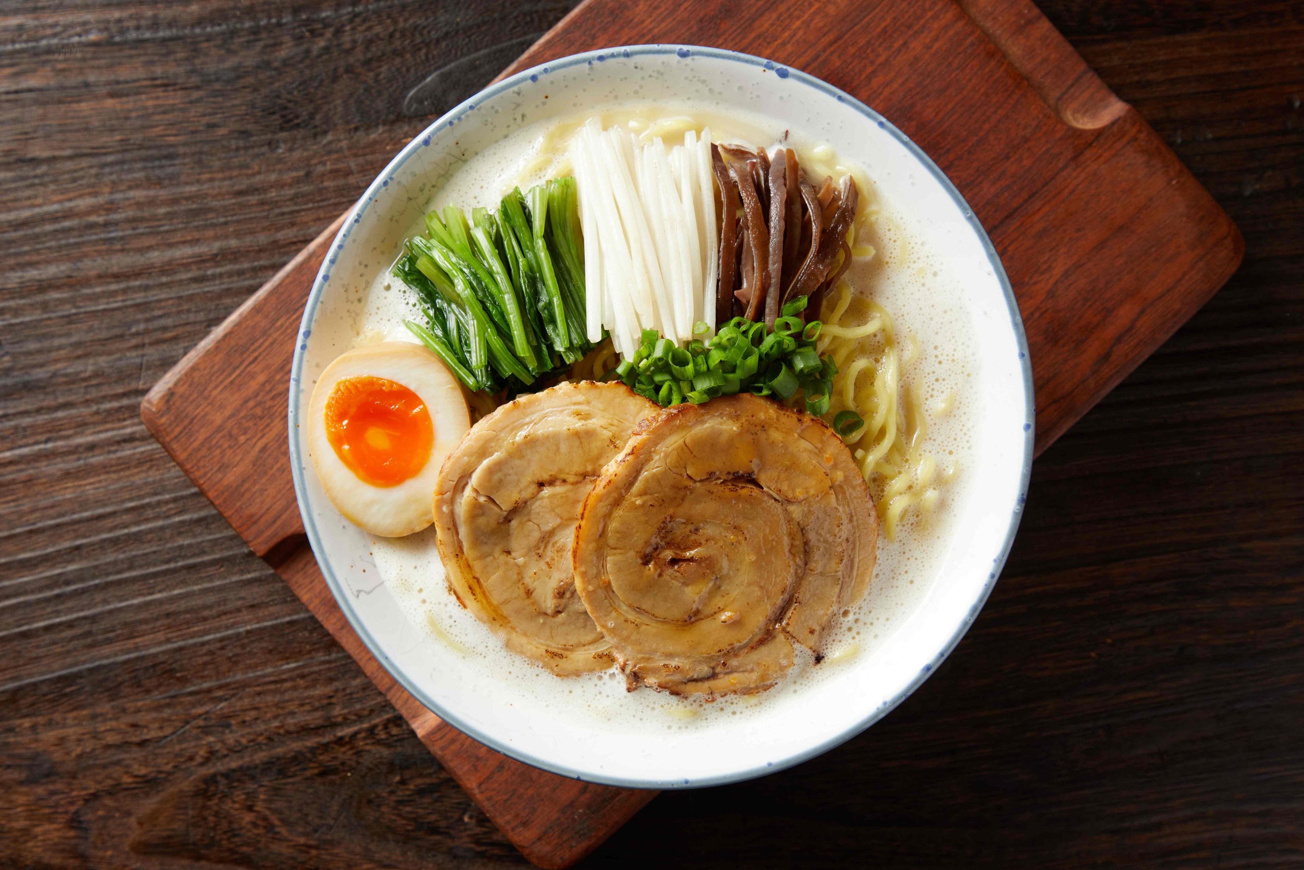 Tosakko-Ramen-&-Yakitori-Japanese-restaurant-Chicken-Paitan-Ramen-Pasadena Creamy chicken paitan ramen with fresh ingredients at Tosakko Ramen & Yakitori, a Japanese restaurant in Pasadena