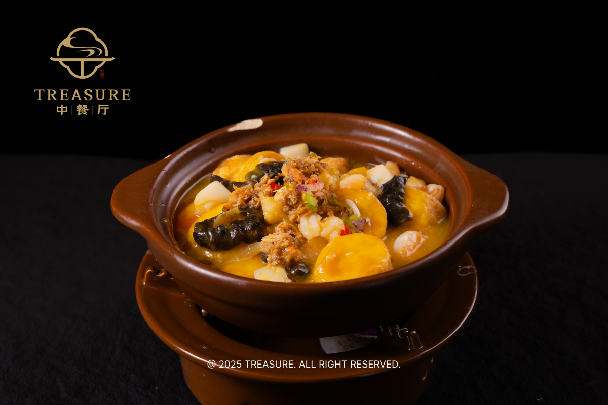 Casserole Seafood Crab Roe Egg Tofu at Treasure，a Chinese Restaurant in Belmont