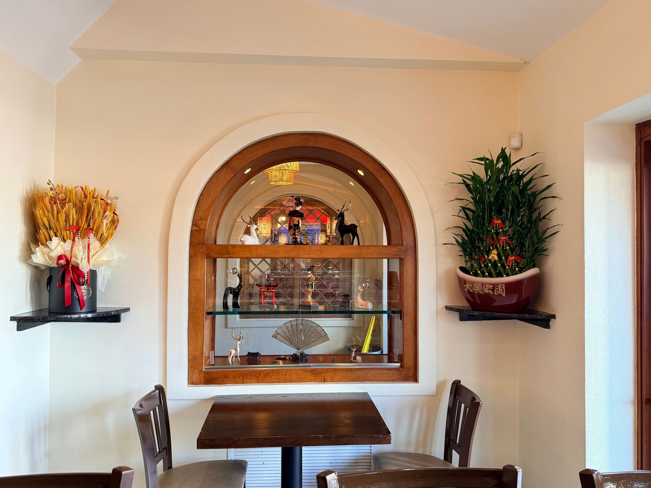 Decorative nook with Asian ornaments at Tsukiyo Sushi Restaurant, a Sushi Restaurant in Smithtown