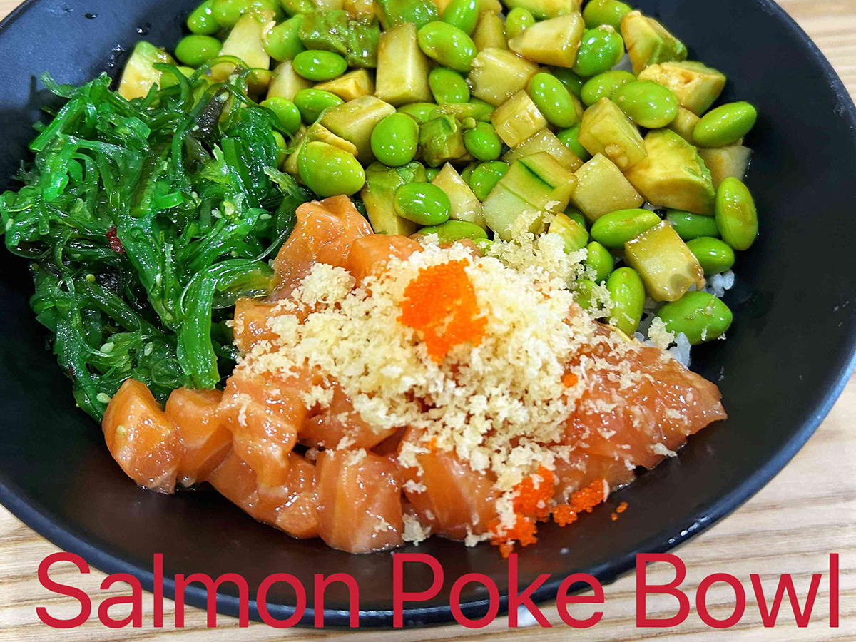 Salmon Poke Bowl at Tsunami Japanese Restaurant in Burnsville