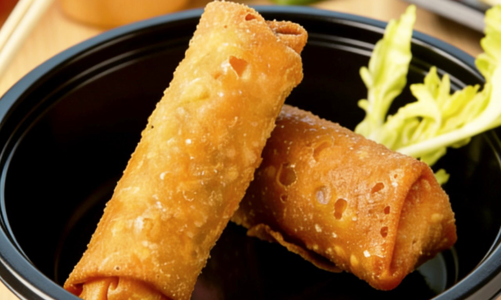 Crispy golden egg rolls stuffed with veggies at U Bowl, a Asian Restaurant in Winston-Salem