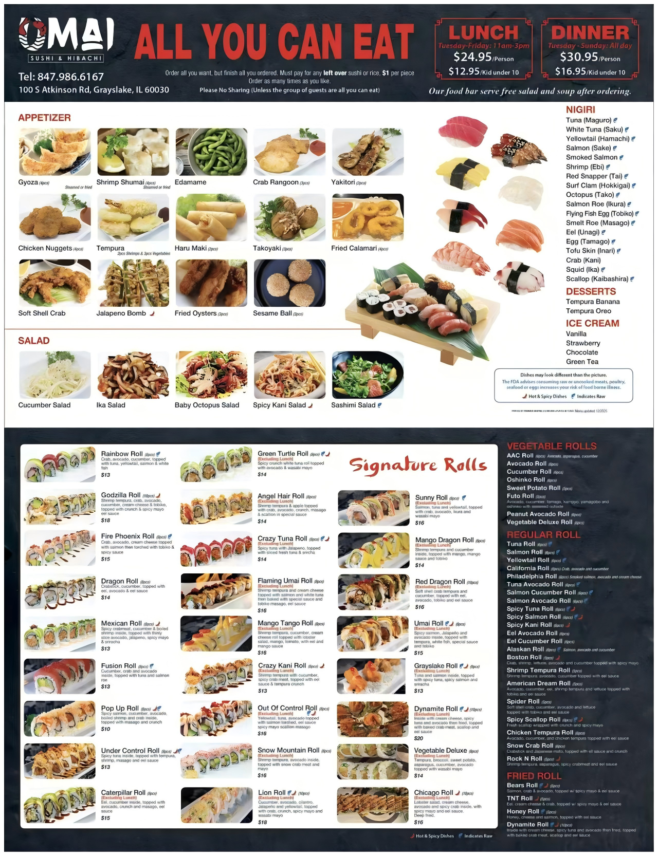 Restaurant menu 1, detailed description provided below