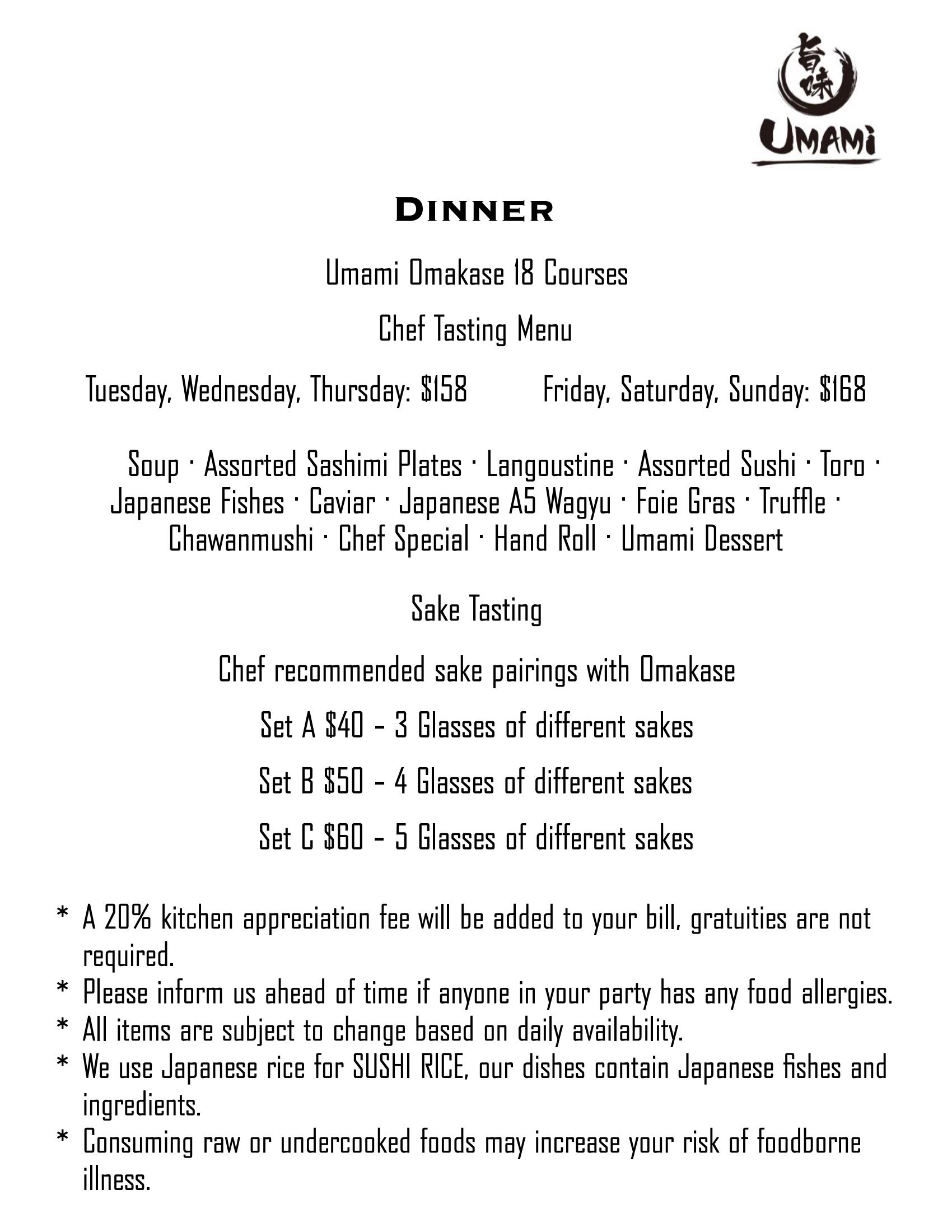 Drink menu 2021 $168_02