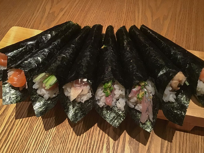 A platter of assorted hand rolls with fresh fish fillings at Ume Poke, a Asian Fusion Restaurant in Jacksonville