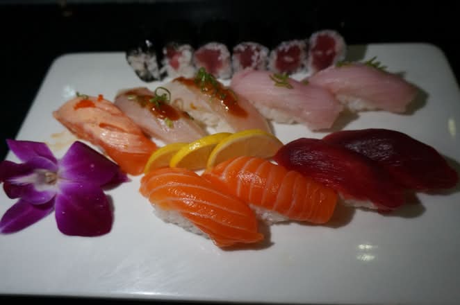 Assorted sashimi (salmon, tuna, etc.) at Umi Japanese Cuisine, a Japanese Restaurant in Washington