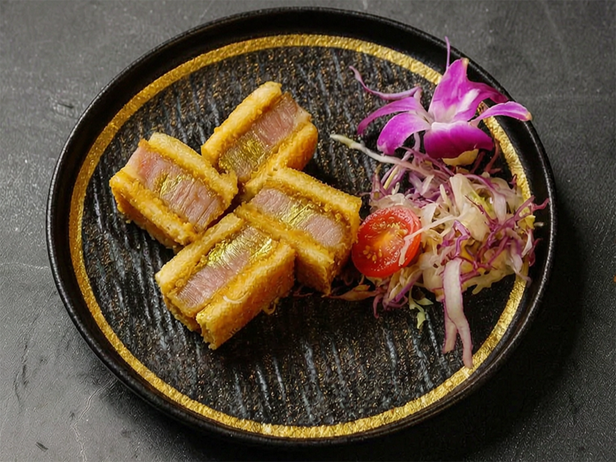 A5 Japanese Wagyu sandwich with fresh salad