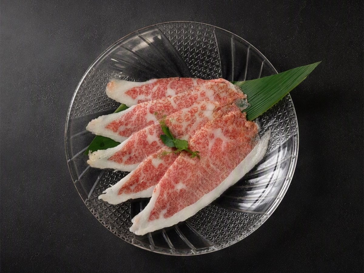 Sliced A5 Japanese Wagyu clod beef
