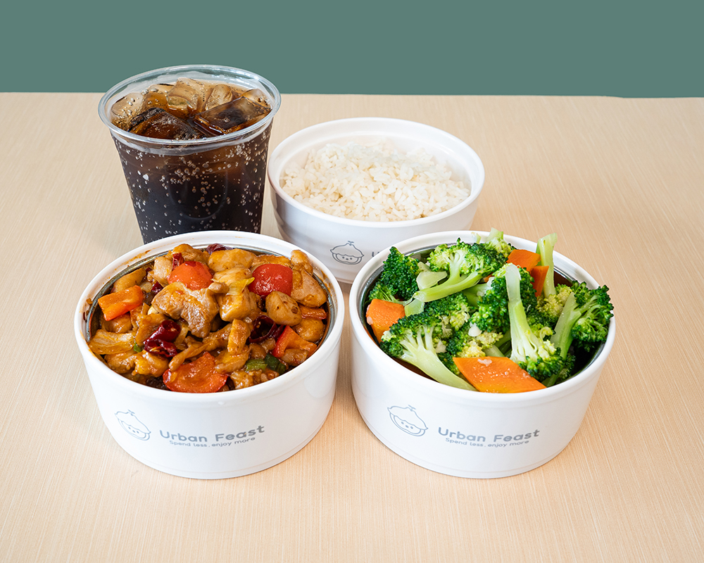 Kung Pao Chicken Combo at Urban Feast，a Modern Fast-Casual Chinese Restaurant in Cerritos