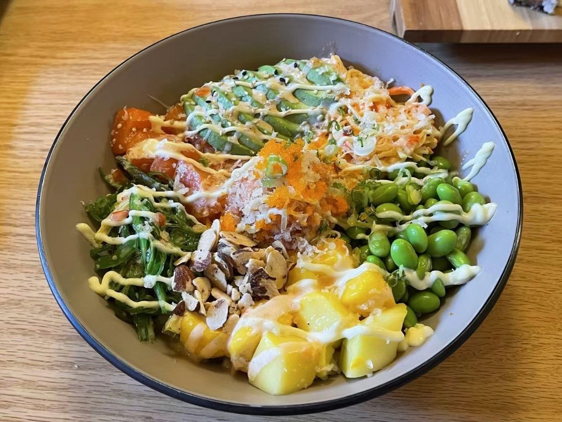 Watami-Sushi-Restaurant-Watami-Poke-Bowl-ME Colorful poke bowl with various ingredients at Watami, a Sushi Restaurant in ME